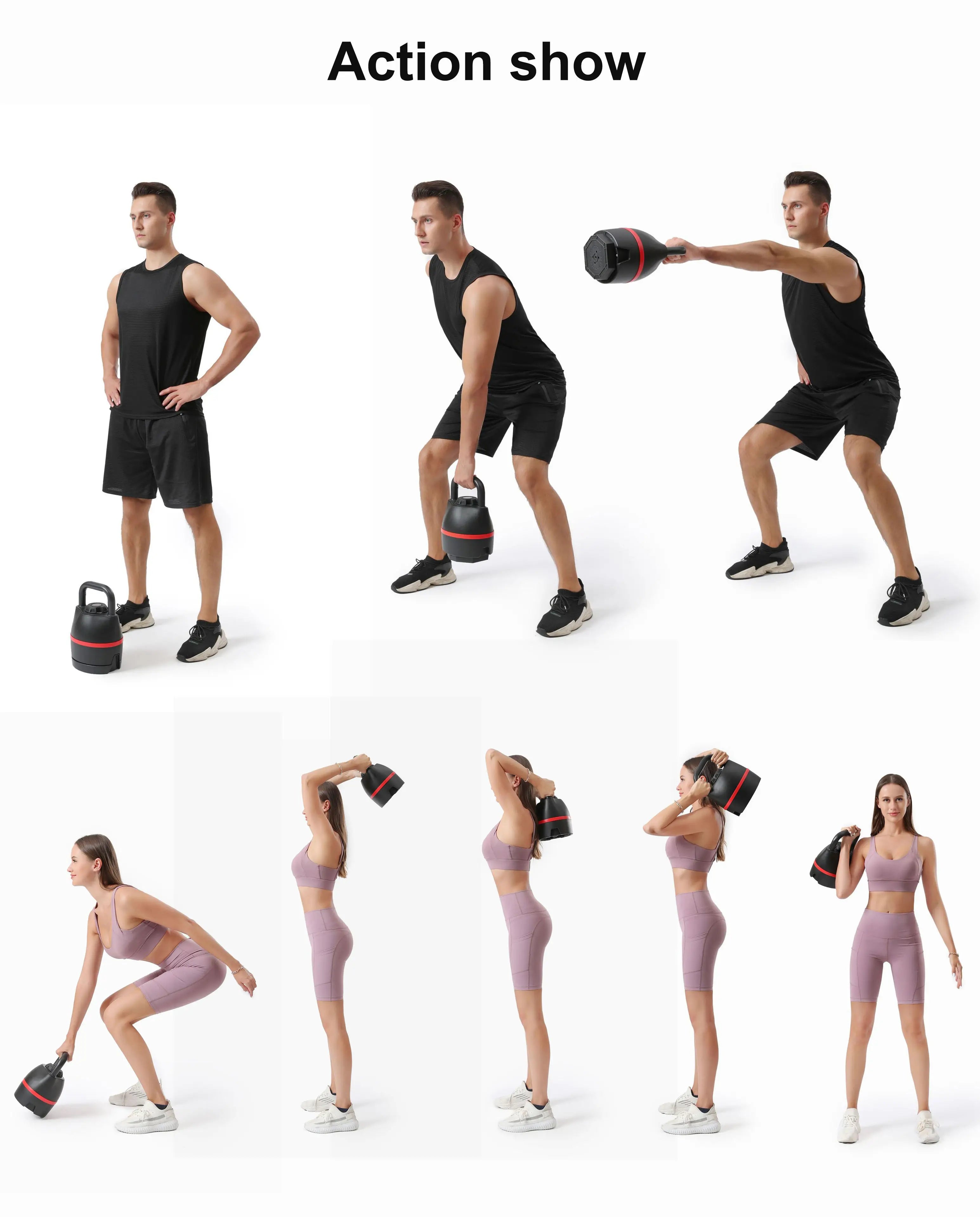 Adjustable Dumbbell Kettlebell 6 Weight Levels 40 Lbs 18 Kgs