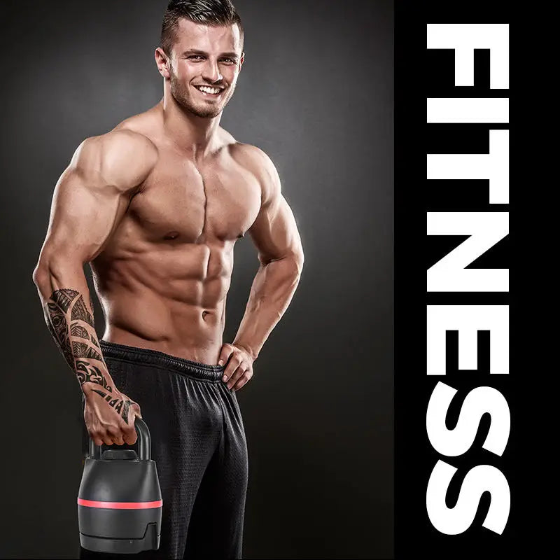 Adjustable Dumbbell Kettlebell 6 Weight Levels 40 Lbs 18 Kgs