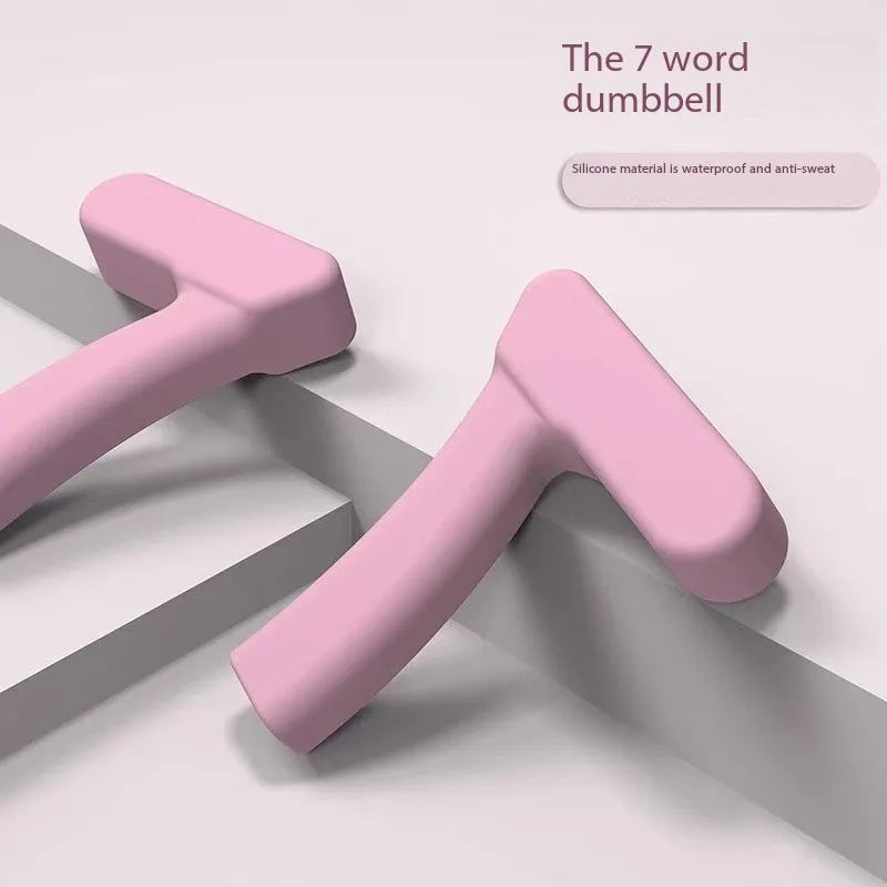 Compact Size Yoga 7-shaped Portable Dumbbells Fitness 1KG Anti-slip Silicone