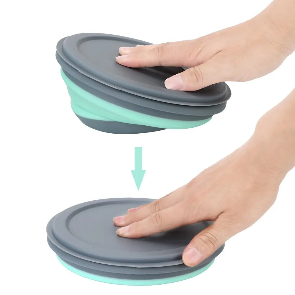 3 Pieces Silicone Folding Bowls with Lid