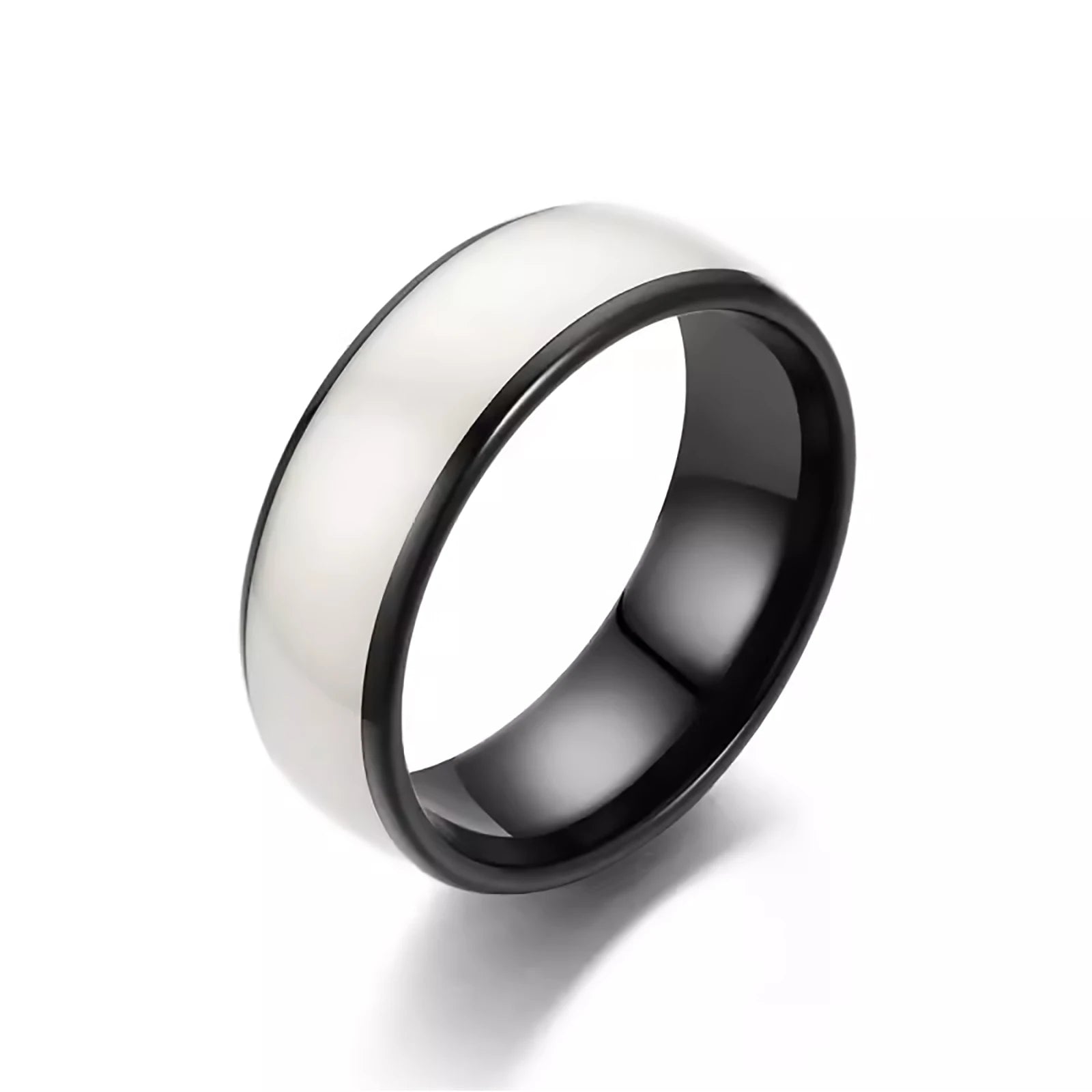 Chip RFID Black or White Ceramics Smart Finger Rewrite Ring 125KHZ