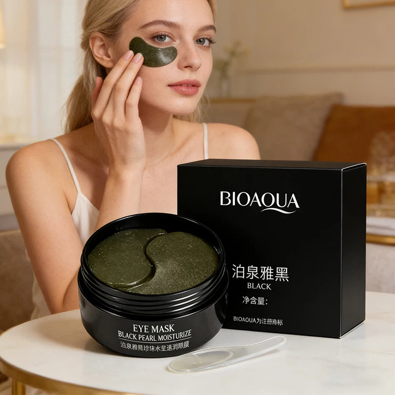 60pcs BIOAQUA Black Pearl Eye Patches Anti Dark Circles removes Wrinkles
