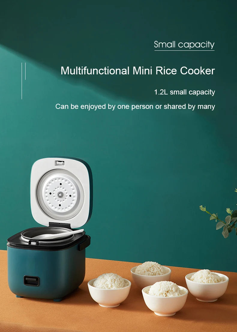 1.2L Mini Electric Rice Cooker Intelligent Automatic Household Kitchen Cooker 1-2 People Small Food Warmer Steamer