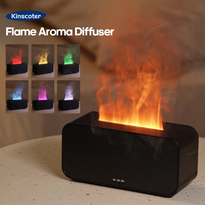 Aroma Diffuser Simulation Colorful Flame Can add Essential Oil with Timing Setting