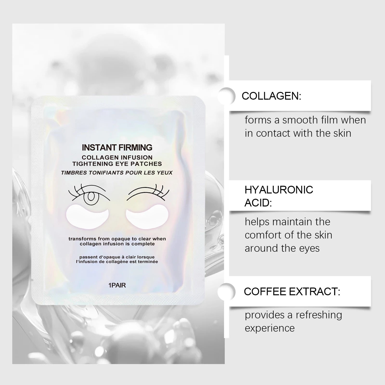 Collagen Under Eye Patches 8 Pairs Hydrogel Eye Mask for Dark Circles Puffy Eyes Wrinkles