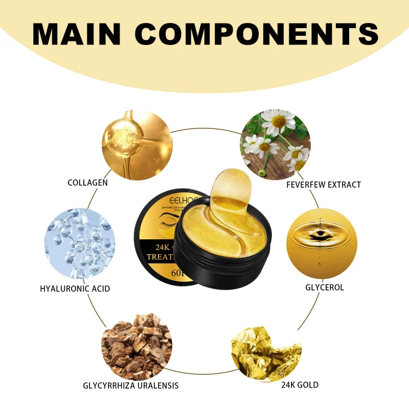24K Gold Hyaluronic Acid Eye Mask Remove Dark Eye