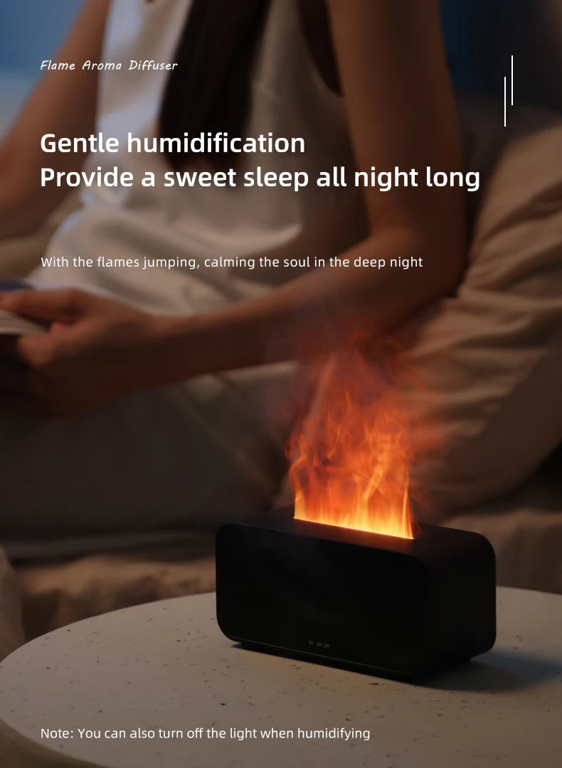 Aroma Diffuser Simulation Colorful Flame Can add Essential Oil with Timing Setting
