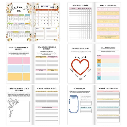 2026 Mental Health Journal Weekly Therapy Notebook for Self Reflection/Care with  Mood Tracking Diary
