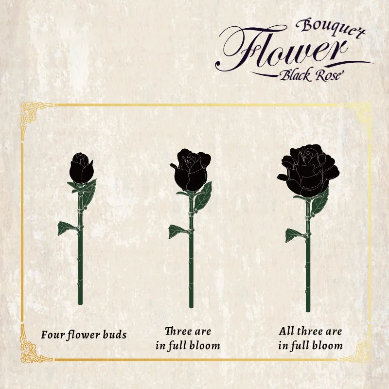 Black Color Rose Bouquet