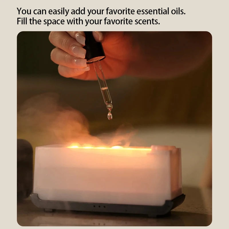 Aroma Diffuser Simulation Colorful Flame Can add Essential Oil with Timing Setting