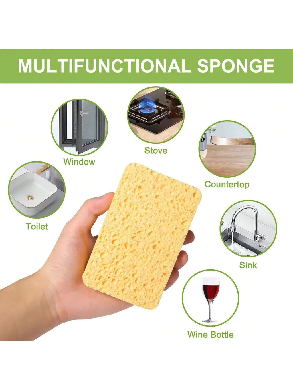 Biodegradable compostable cellulose and coconut scrubbing sponge