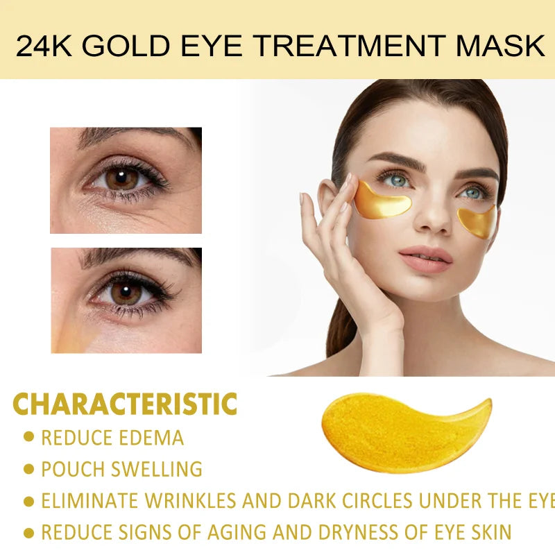 24K Gold Hyaluronic Acid Eye Mask Remove Dark Eye