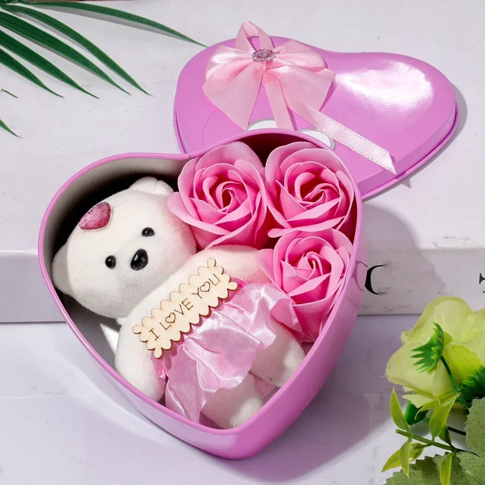 Bear and Rose Soap Gift Box