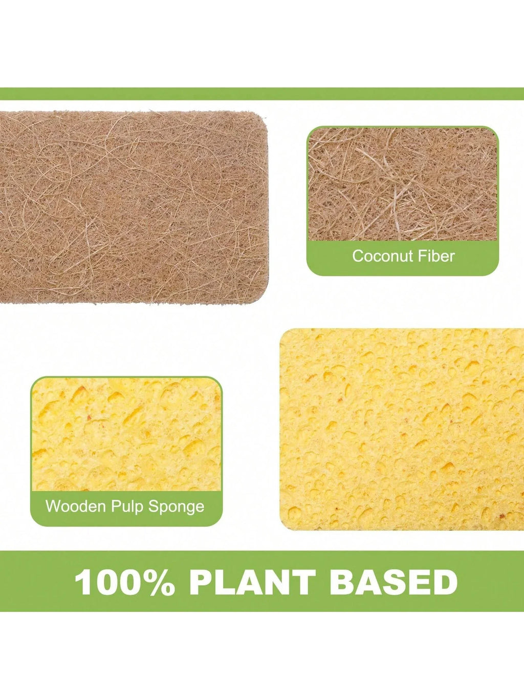 Biodegradable compostable cellulose and coconut scrubbing sponge