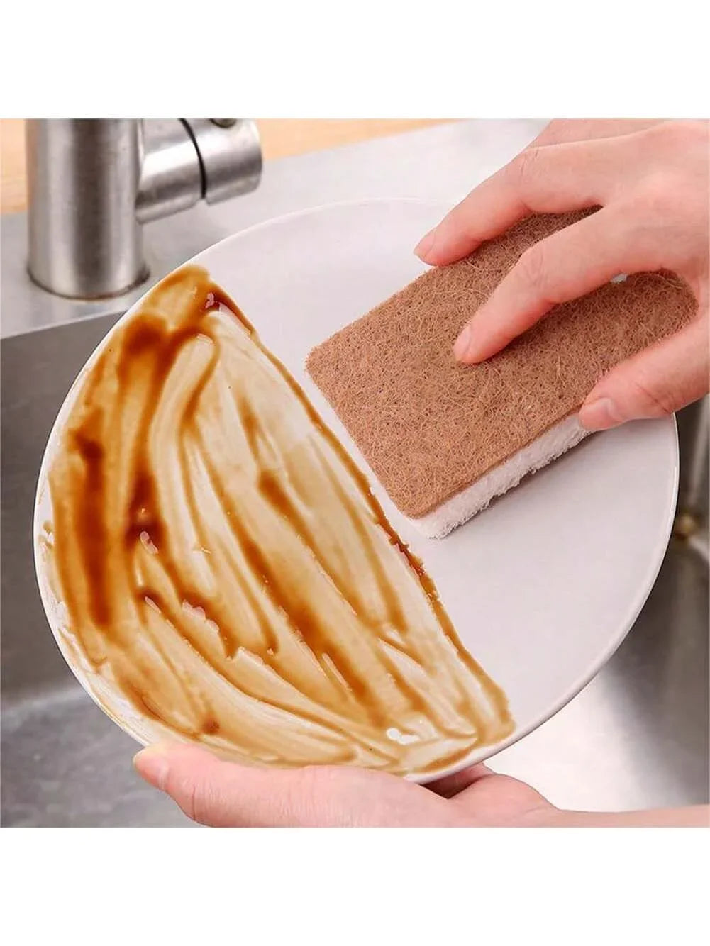 Biodegradable compostable cellulose and coconut scrubbing sponge