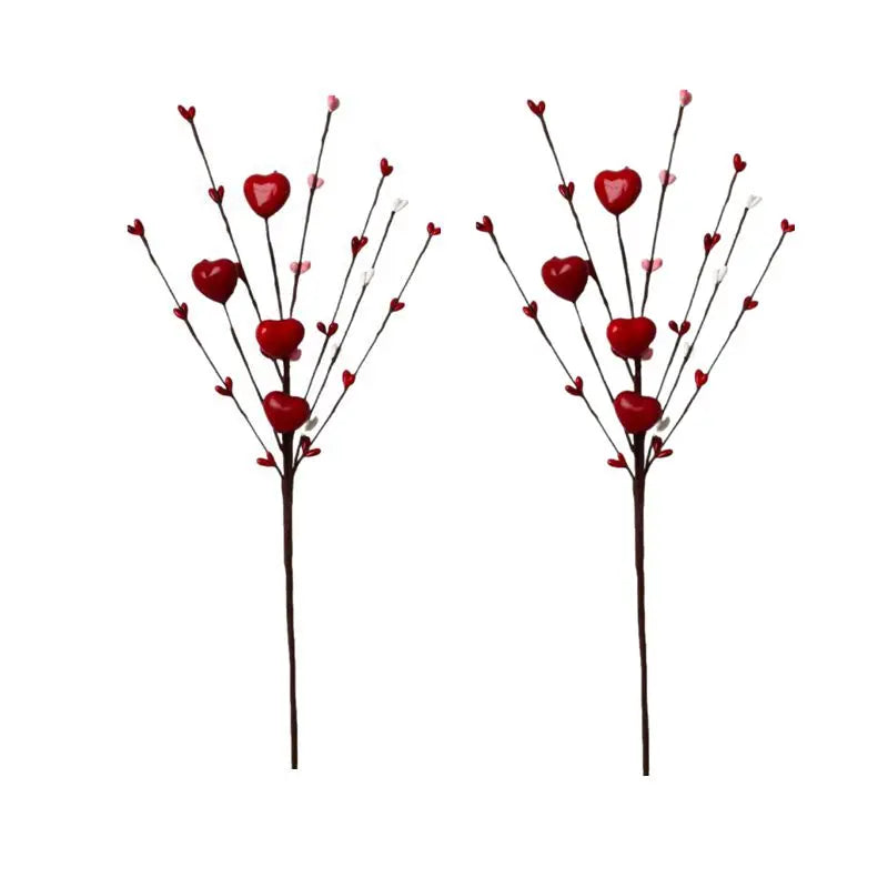 38CM Valentine's Day Gift Artificial Red Pink Berry Stem Fake Bouquet