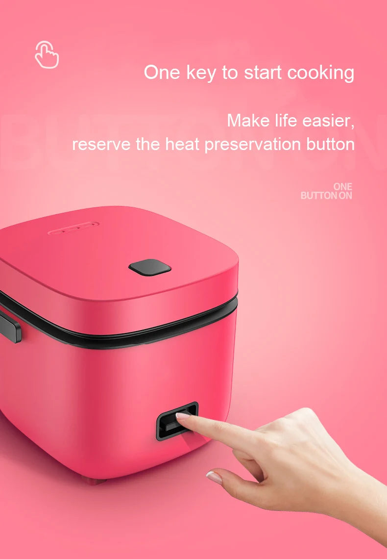 1.2L Mini Electric Rice Cooker Intelligent Automatic Household Kitchen Cooker 1-2 People Small Food Warmer Steamer