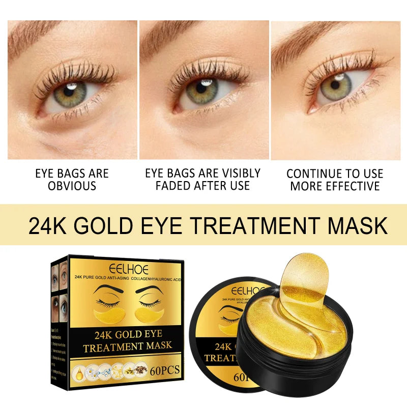 24K Gold Hyaluronic Acid Eye Mask Remove Dark Eye