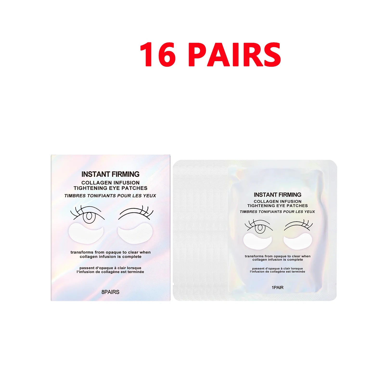 Collagen Under Eye Patches 8 Pairs Hydrogel Eye Mask for Dark Circles Puffy Eyes Wrinkles