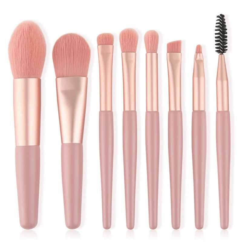 8Pcs Makeup Brushes Pro Pink