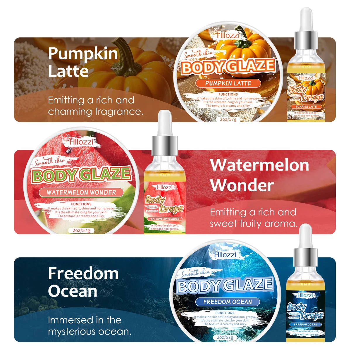 Body Glaze & Body Oil Combination for Massaging and Moisturizing