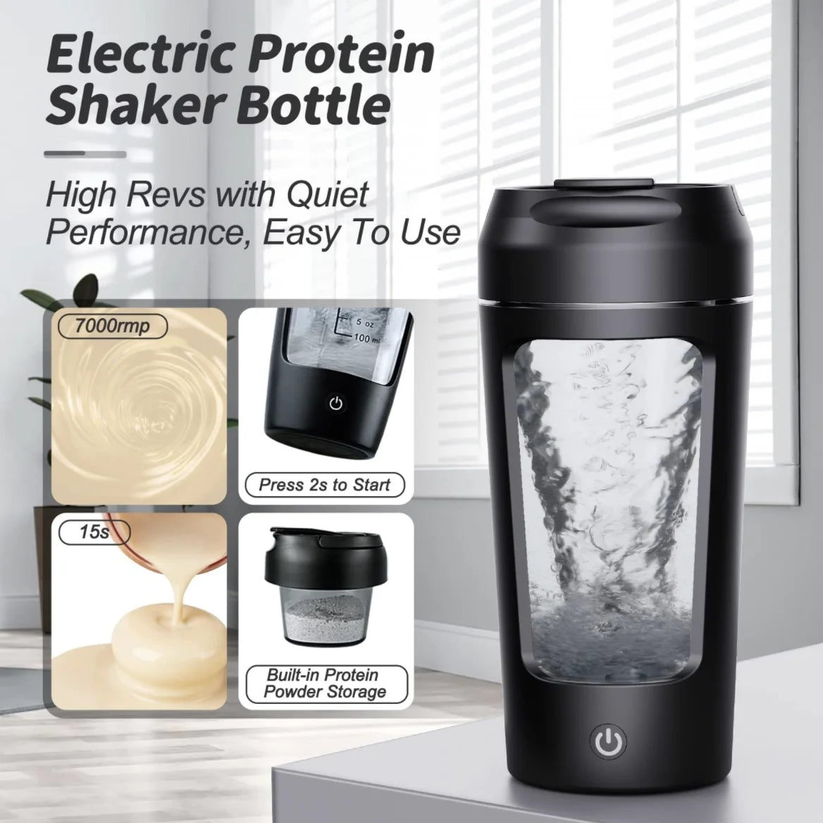 22Oz Electric  Shaker Bottles USB-Rechargeable