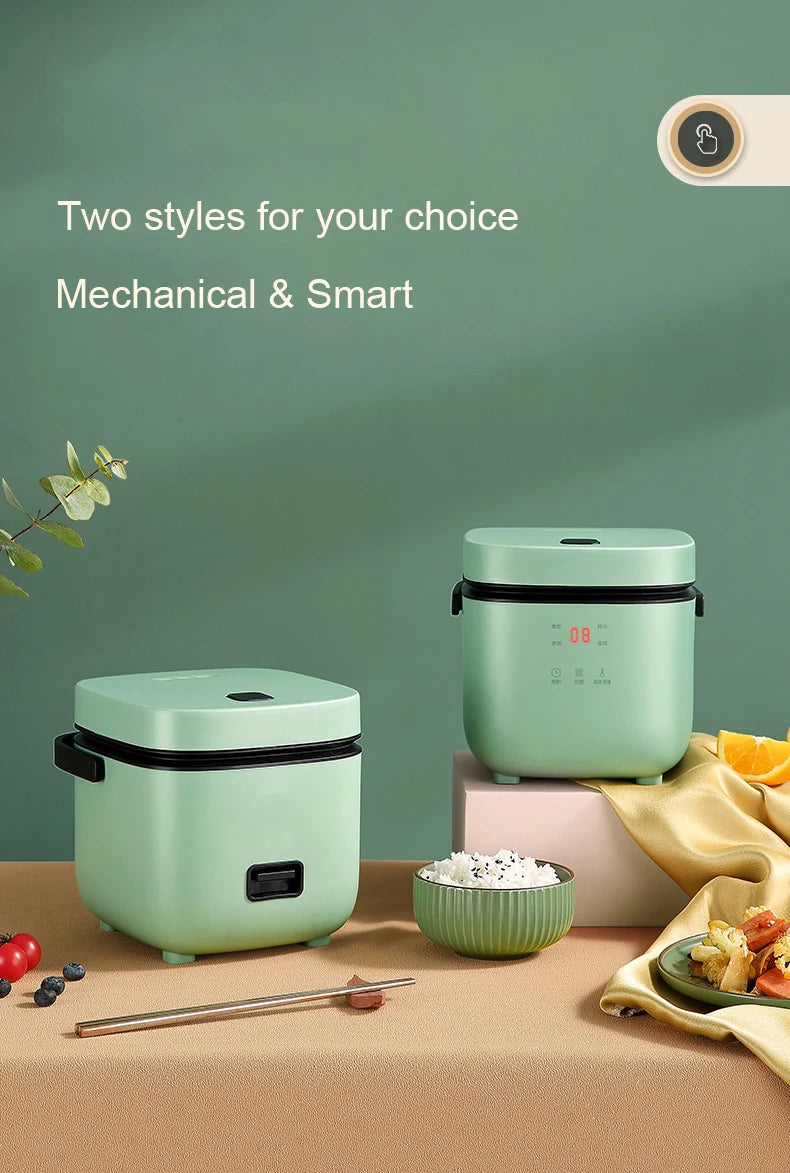 1.2L Mini Electric Rice Cooker Intelligent Automatic Household Kitchen Cooker 1-2 People Small Food Warmer Steamer