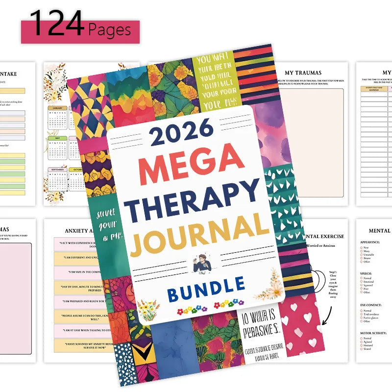 2026 Mental Health Journal Weekly Therapy Notebook for Self Reflection/Care with  Mood Tracking Diary