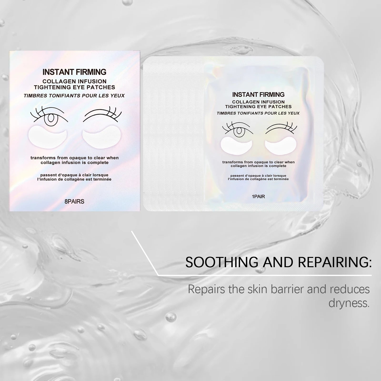 Collagen Under Eye Patches 8 Pairs Hydrogel Eye Mask for Dark Circles Puffy Eyes Wrinkles