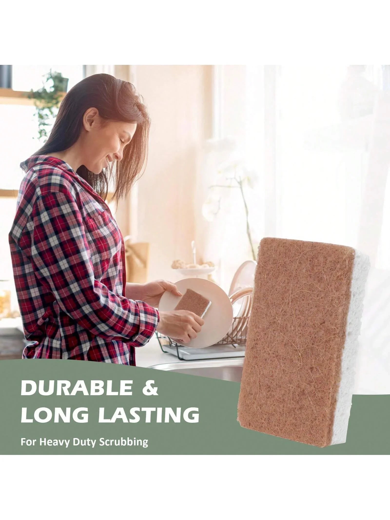 Biodegradable compostable cellulose and coconut scrubbing sponge