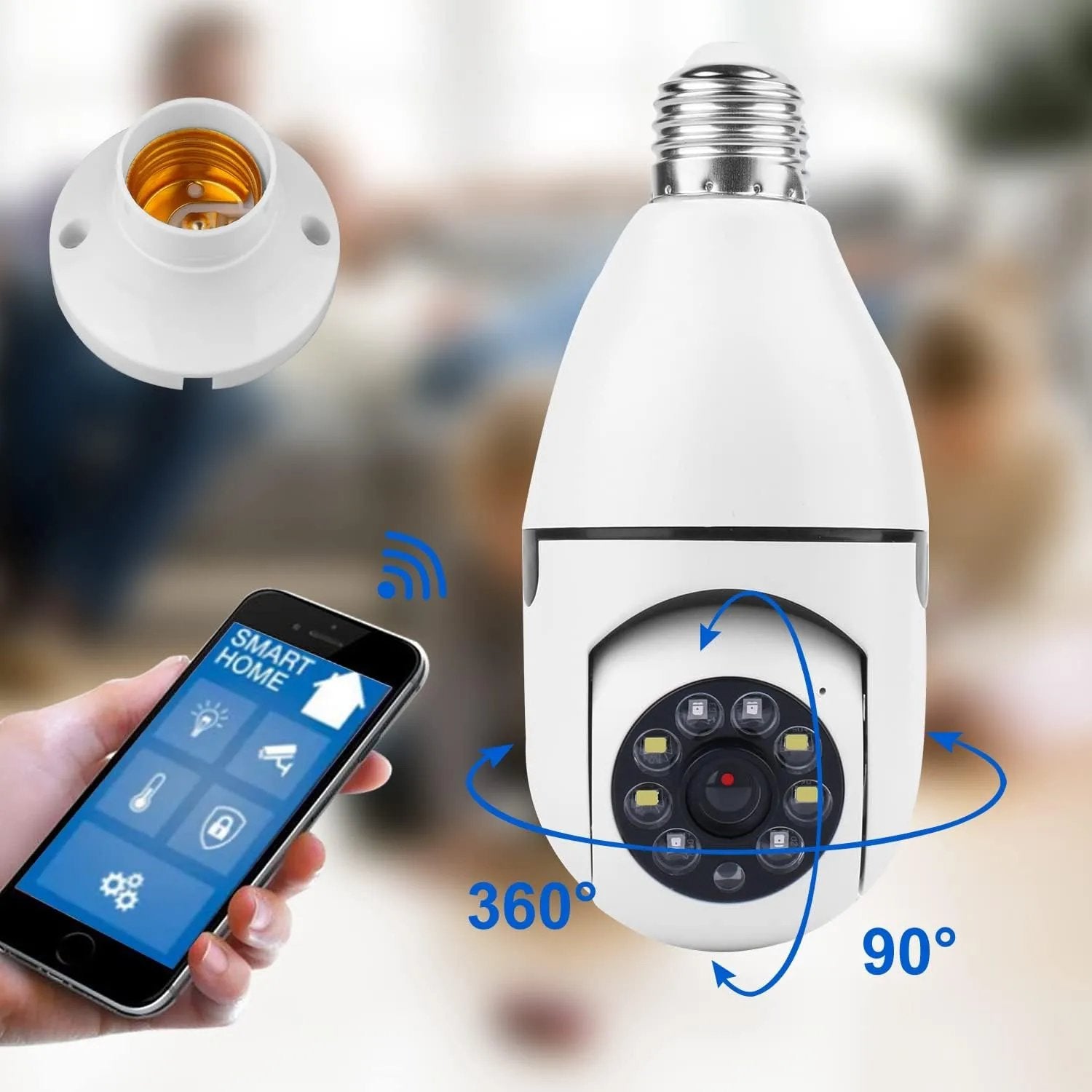 1080P Light Bulb Camera 360 Degree Wireless Wifi Home Night Version Security IP Surveillance